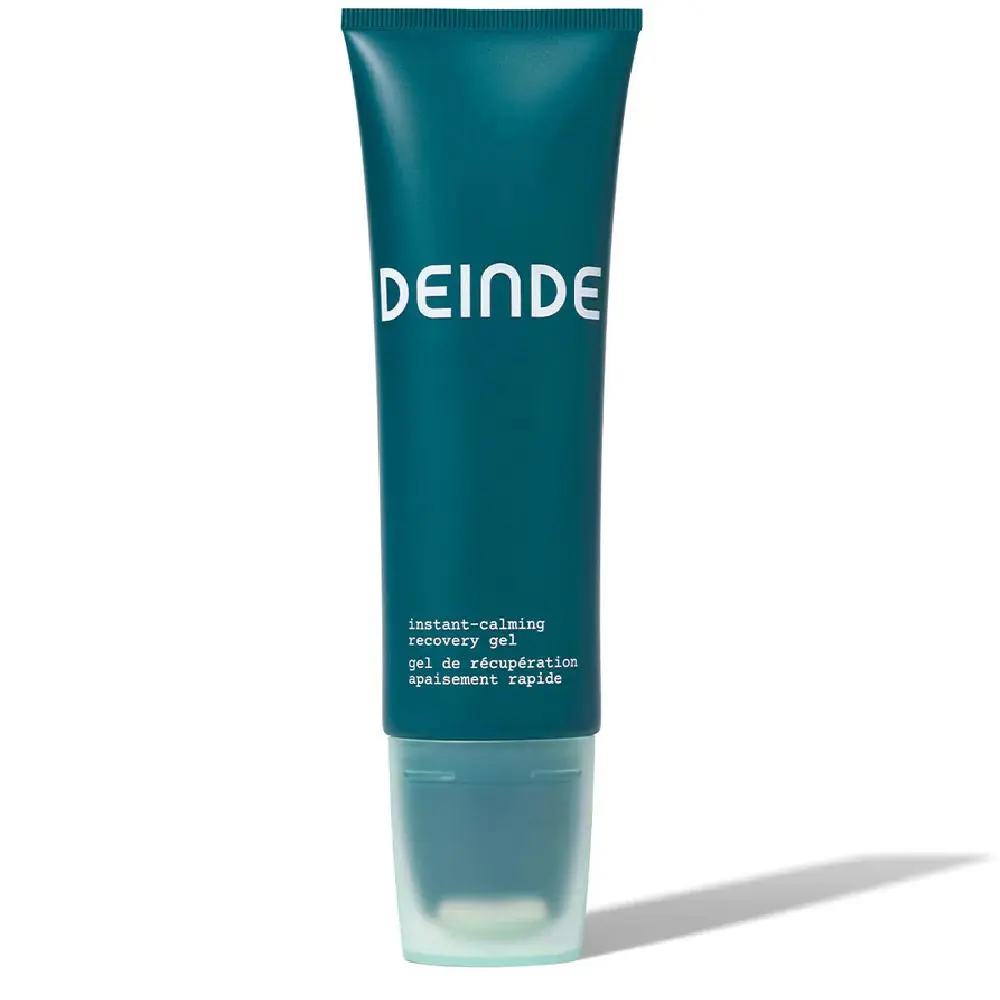 A teal tube of Deinde moisturizing cream with a clear cap.
