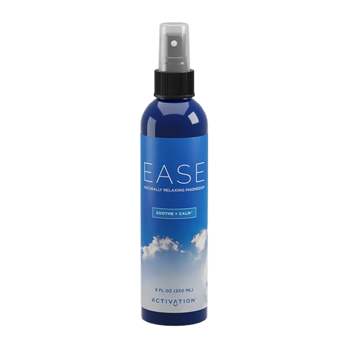Blue bottle of relaxing magnesium spray.